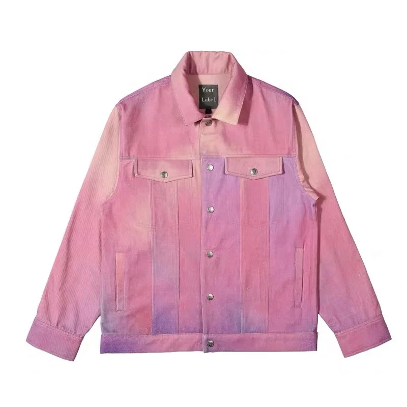 

Pink Lavender Tie Dyed Denim Men's Jackets & Coats