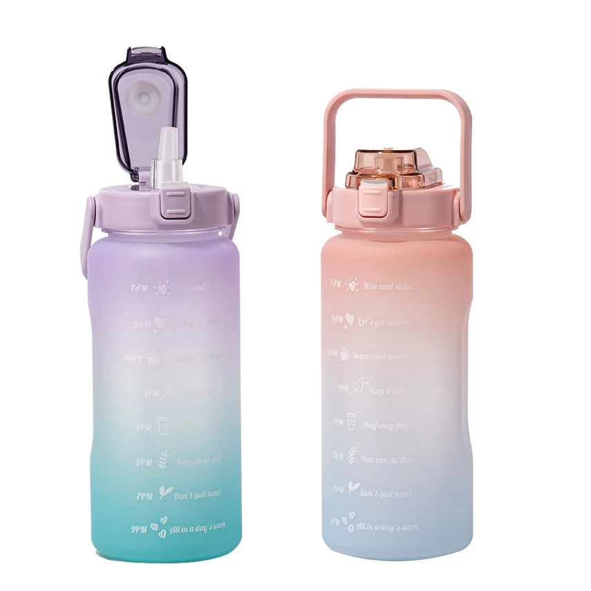 

amazon hot sale private label 1 gallon sports water bottle plastic tritan gym jug bpa free motivational water bottle, Customized color acceptable