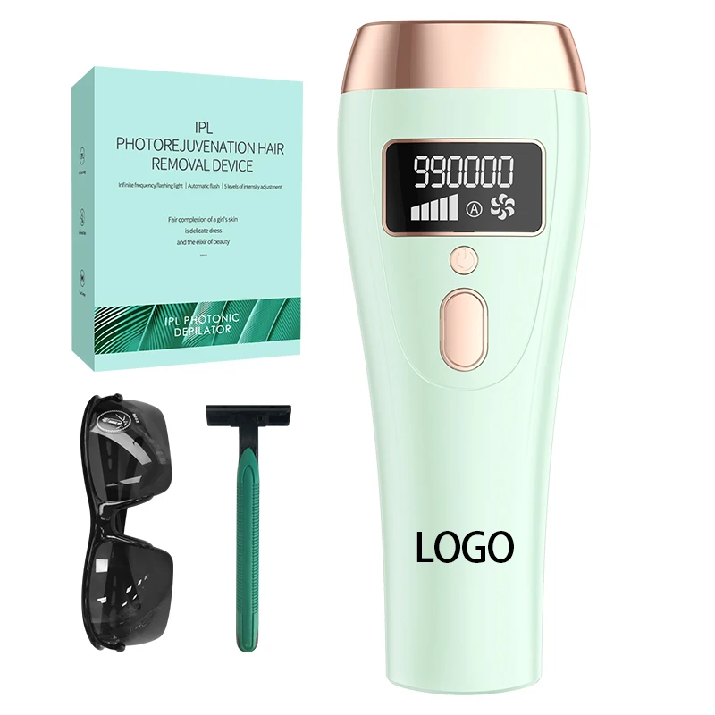 

Portable Painless Diode Laser Electric Epilator Machine Eyebrow Bikini Body Facial Hair Remover For Women Ladies, White green pink