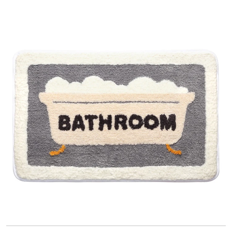 

High Quality Simple Flocked Super Soft Floor Mats Absorbent Easy Care Bathroom Mats