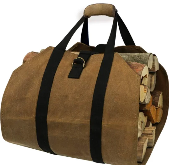 

Wet wax rainproof 16 amp canvas logging bag, timber bag, firewood storage bag, Khaki