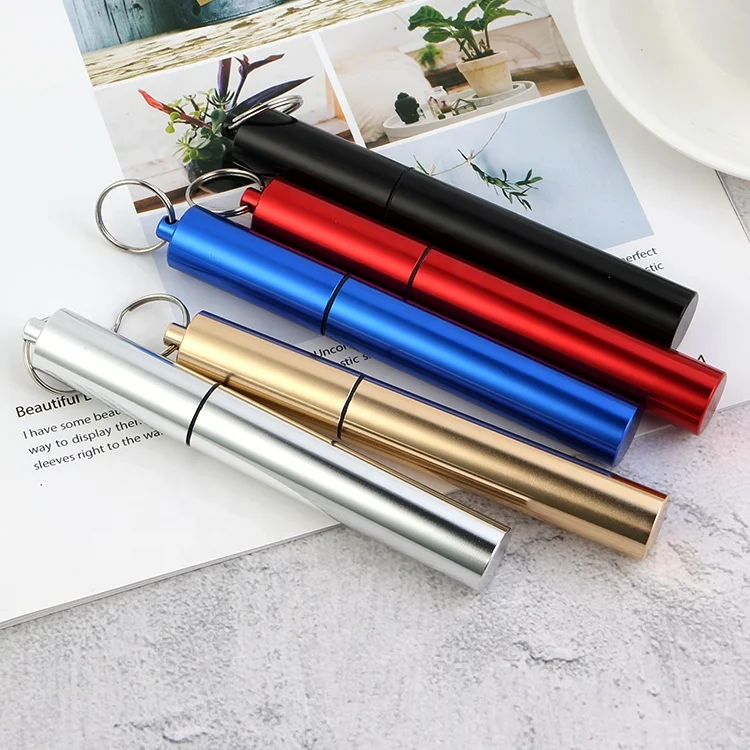 

Telescopic Collapsible Reusable Stainless Steel Straw Custom 304 Metal Laser Straight Bending Drinking Straw
