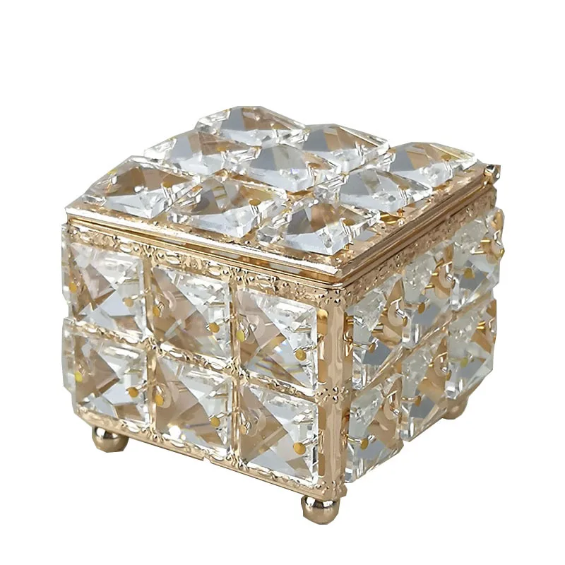 

Crystal Golden Cosmetics Storage Makeup Organizer Jewelry Box Custom Makeup Brush Holder Storage Barrel Crafts Ornaments, Customized