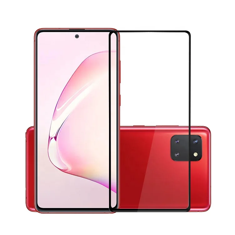 

2.5D Silk Print Full Protective Tempered Glass Screen Protector for samsung note 10 lite, Black/transparent