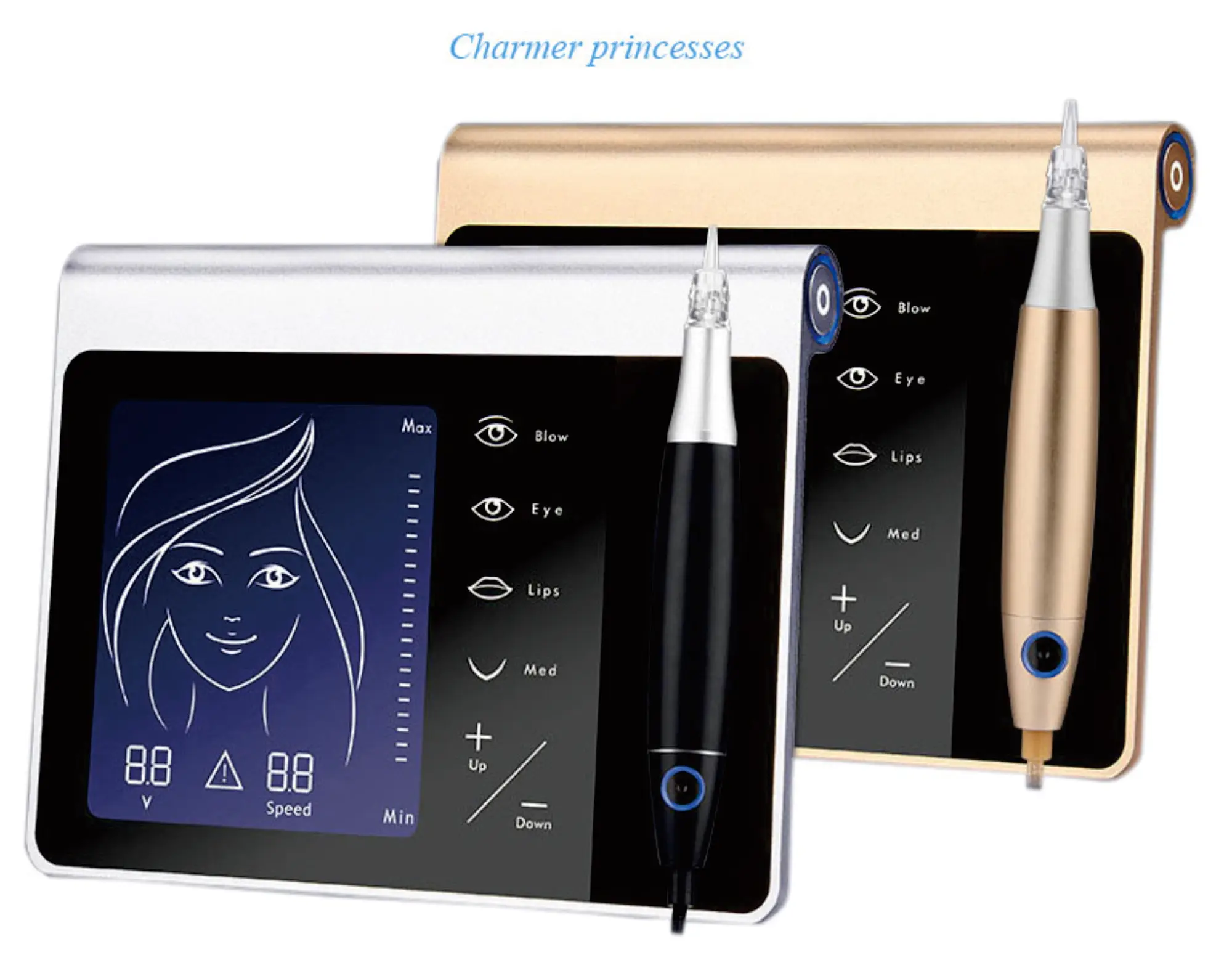 

Charmer Princesses Digital Wireless Eyebrow Tattoo Pen Permanent Makeup PMU Microblading Machine, Sliver