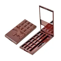 

Free Sample 15 color chocolate design empty eyeshadow palette private label cosmetic packaging Y268-1 makeup case