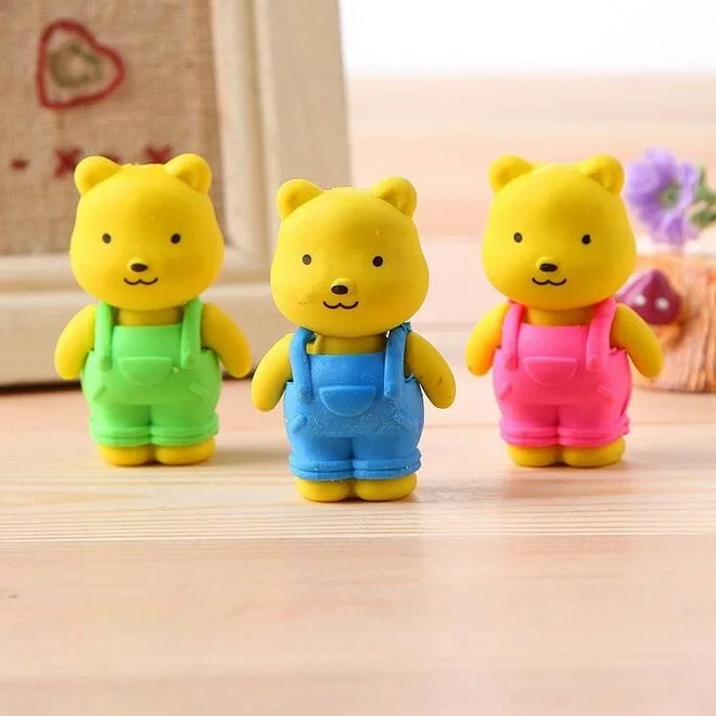 

novelty Strap Bear design Eraser funny students gift student stationery promotion borracha escolar school supplies