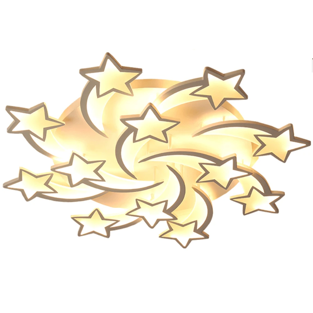 

Popular Modern Decorative Star Shape LED Ceiling Light Kids'r Room Healthy Lamps Dimmable Lights