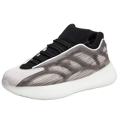 

New glow-in-the-dark jelly soles fly weave sneakers for casual men, As photo