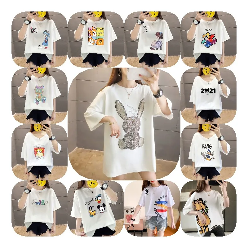 

wholesale summer new product cartoon printing Mickey pattern short sleeve T-shirt O-Neck Casual Loose version T-shirt
