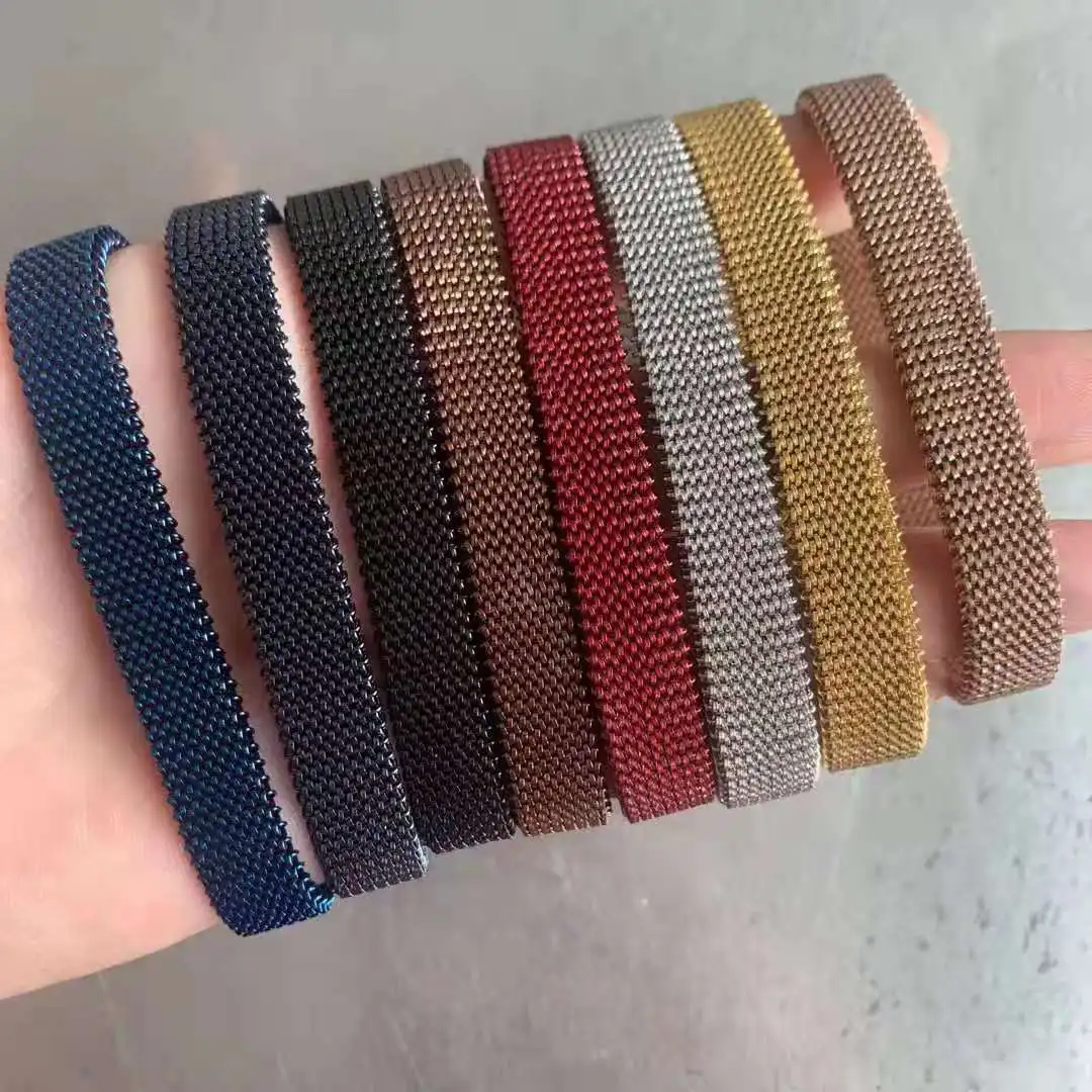 

Factory Wholesale Price Colorful Elastic Bracelet Ring Casual Stainless Steel Bracelets Luxury Jewelry Round Bangles10mm 18mm