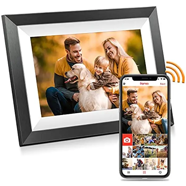 

large stock Frameo app 10.1" Touch Screen Wall-Mountable Send Photos Video everywhere WiFi Cloud Digital Picture Frames, Black/white