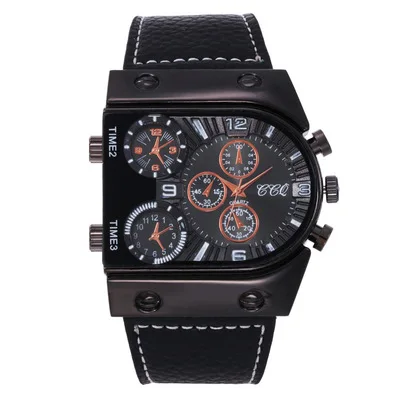 

Large dial multi-calibration quartz watch outdoor sports belt watch men's watch