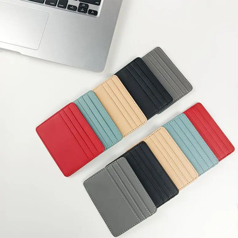 

Custom LOGO PU Leather Credit Card Holder Case Slim Credit Card Holder Wallet