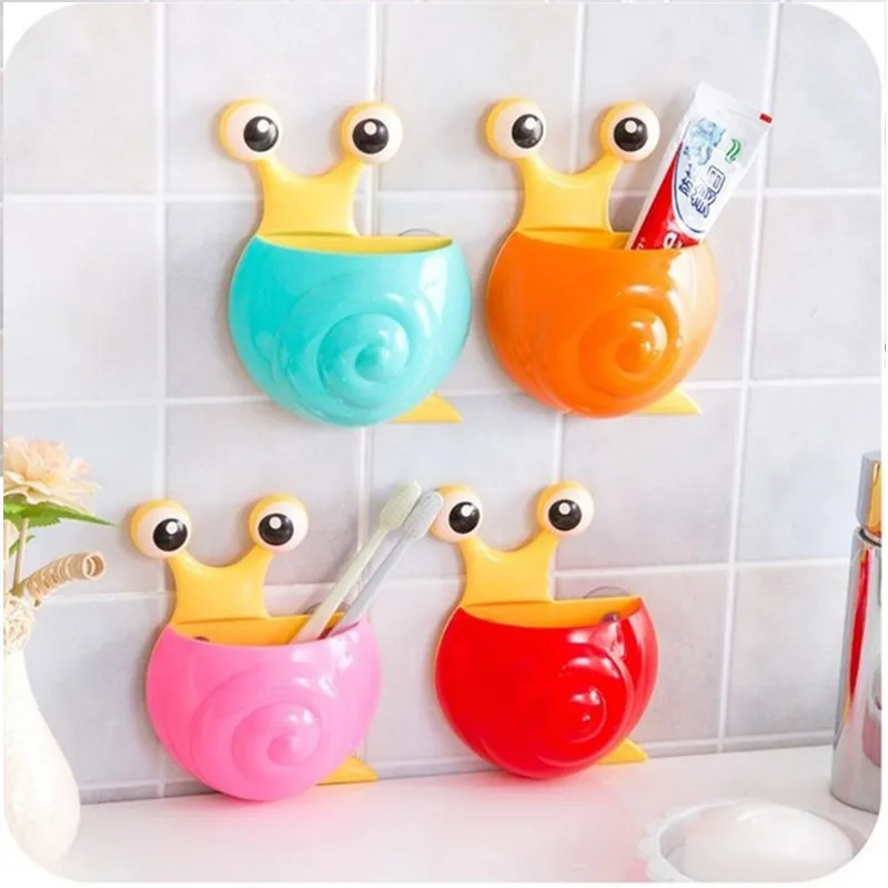 

Cartoon Snail Powerful Suction Toothbrush Holder Toothpaste Toothbrush Holder Creativity Sucker