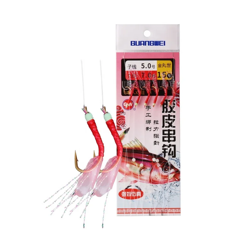 

6pcs hooks GW Freshwater Saltwater Sea Fishing cheap fish skin Sabiki Rigs, Many