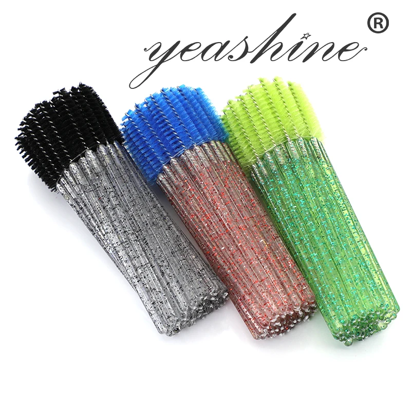 

Black Glitter Crystal Makeup Brush Holder Handl Mascara Nylon Rhinestone Gold Disposable Diamond Spoolie, 88 types