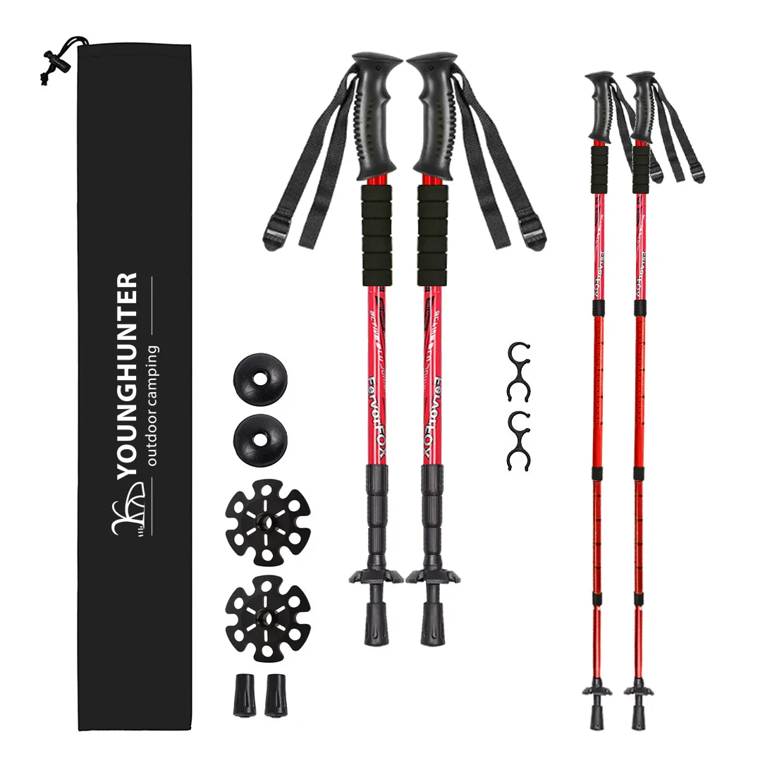 

2022 best new nordic climbing adjustable anti-shock durable 6061 aluminum trekking pole outdoor walking retractable hiking stick