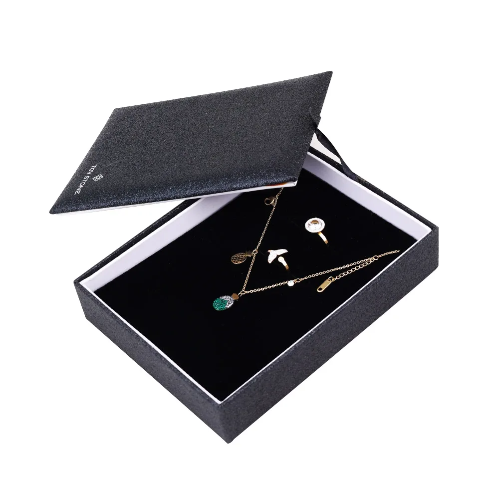 

ZHIHUA Luxury Gift Box Packaging Black Paper Jewelry Packaging Box for Bracelet,Pendant