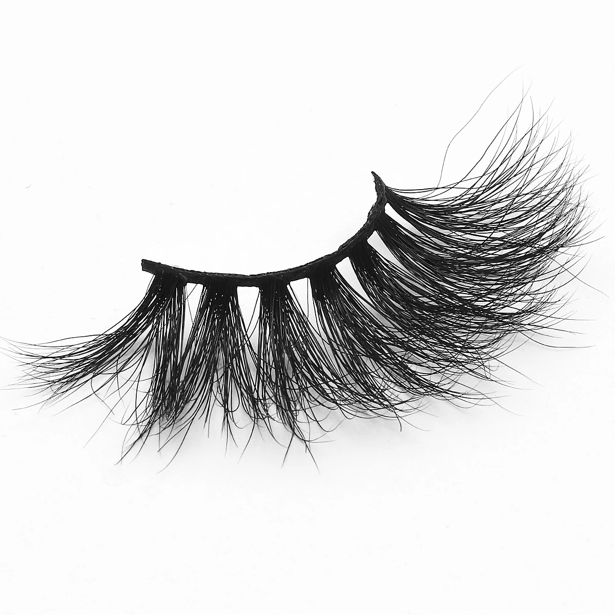 

Fast shipping best price 16 mm 3d Eyelashes wispy false fan eyelashes mink fur lashes, Black color