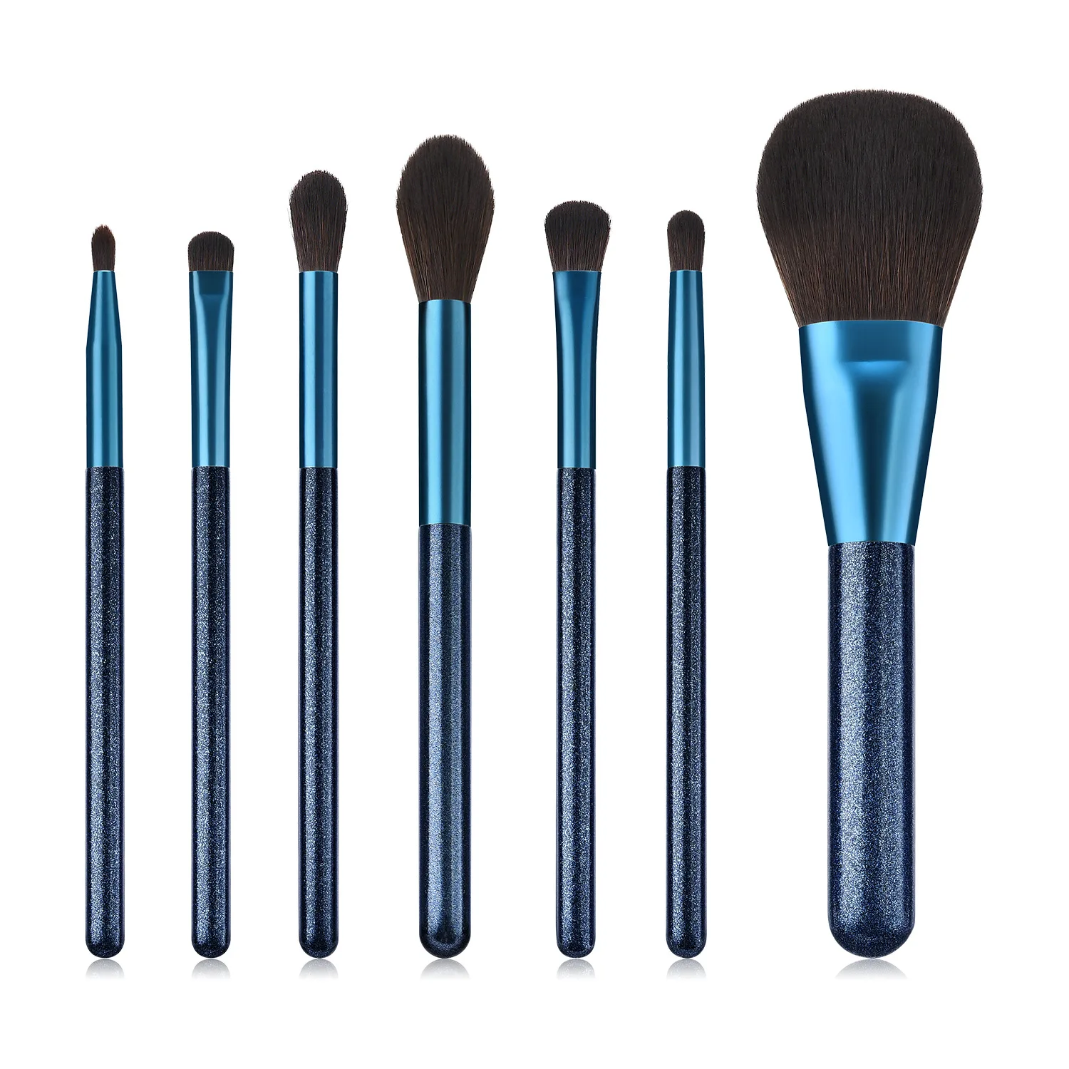 

HZM7PCS Sapphire Blue Private Brand Makeup Brush Set Luxury Makeup Brush Professional Beauty Tools Makeup Bag 2020
