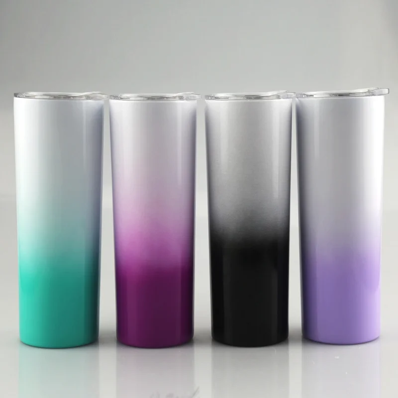 

20OZ Factory Wholesale Gradient Skinny Tumbler Vacuum Insulated Ombre Coffee Mugs Stainless Steel Cups Manufacturer In Bulk, Customized color