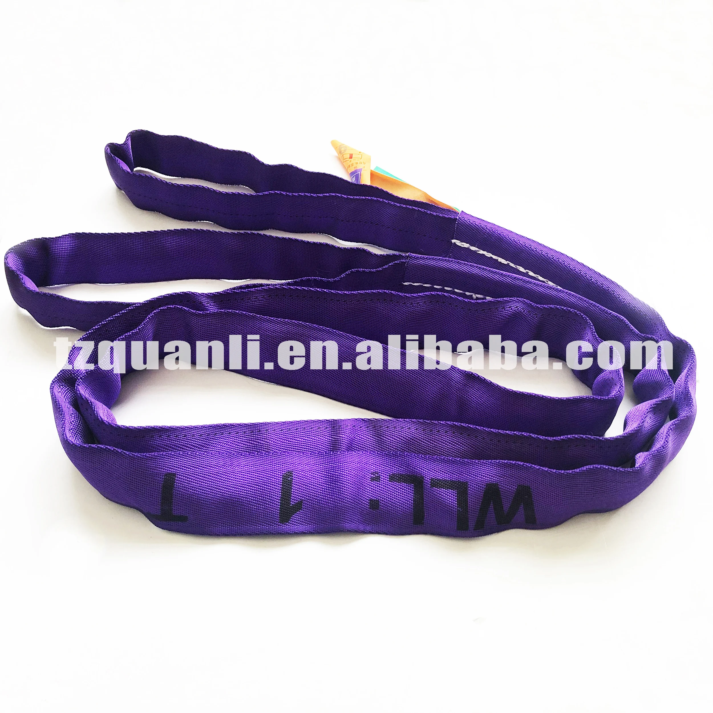 
1T(1T-500T)100% Polyester eye-eye soft Webbing lifting Sling 
