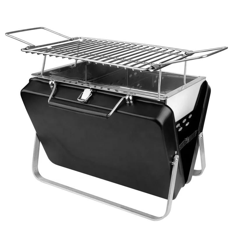 

Lelyi Factory sell Briefcase Stainless Portable Charcoal BBQ Grill/ Suitcase Folding barbecue