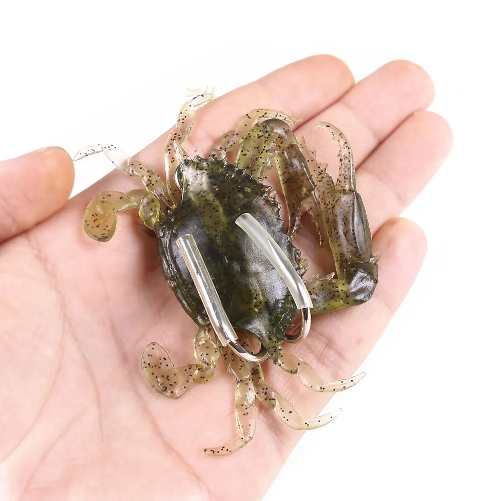 

13cm 33.5g soft crab lures Double Hooks Sea Fishing soft plastic fishing lure Sinking 3D Soft Crab Bait soft crab lure