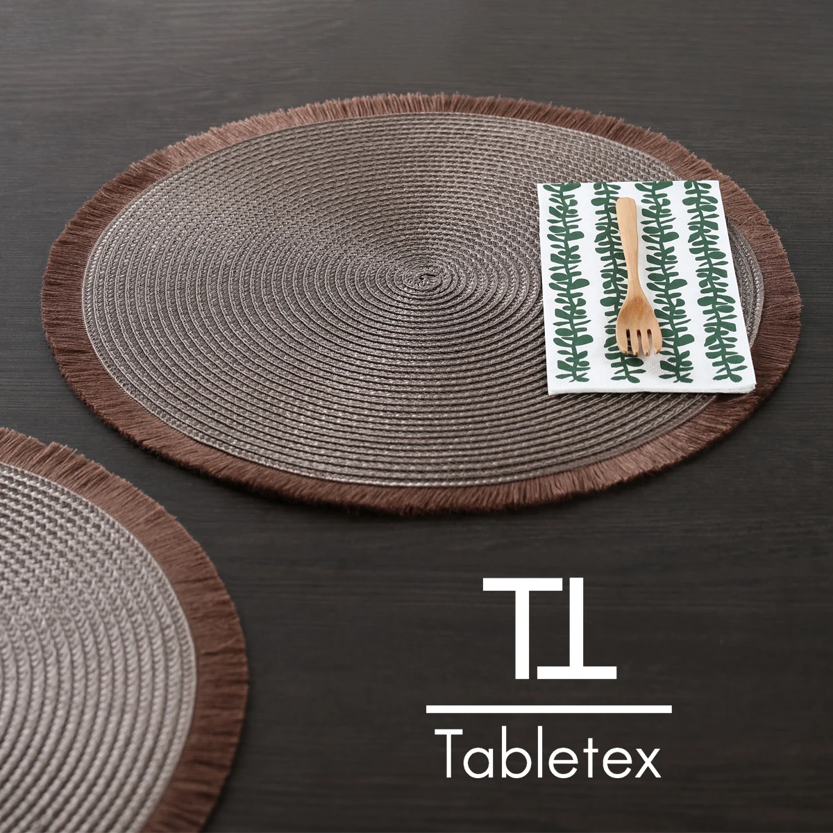 

2022 Tabletex Colorful Round Placemats Heat Resistant Woven Round Place Mats Diameter 15 inch for Kitchen Table Set, Oem accepted