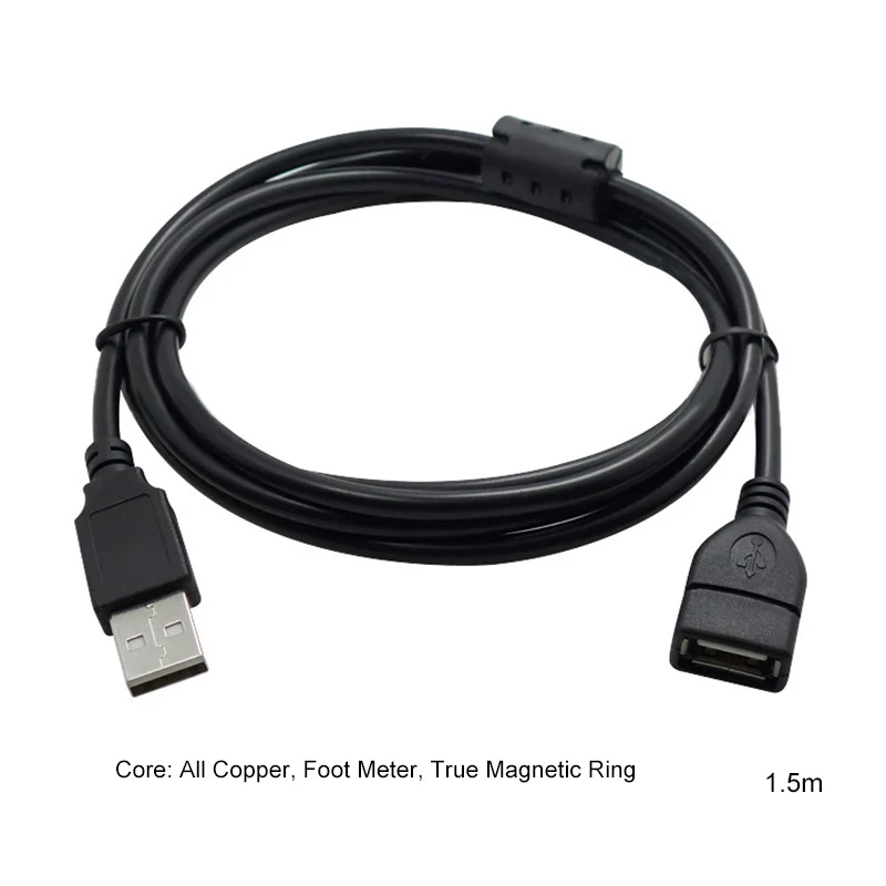 

Factory Hot Sale USB 2.0 A Extension Cable Female to Male Extender Cable 1.5m, Black/white