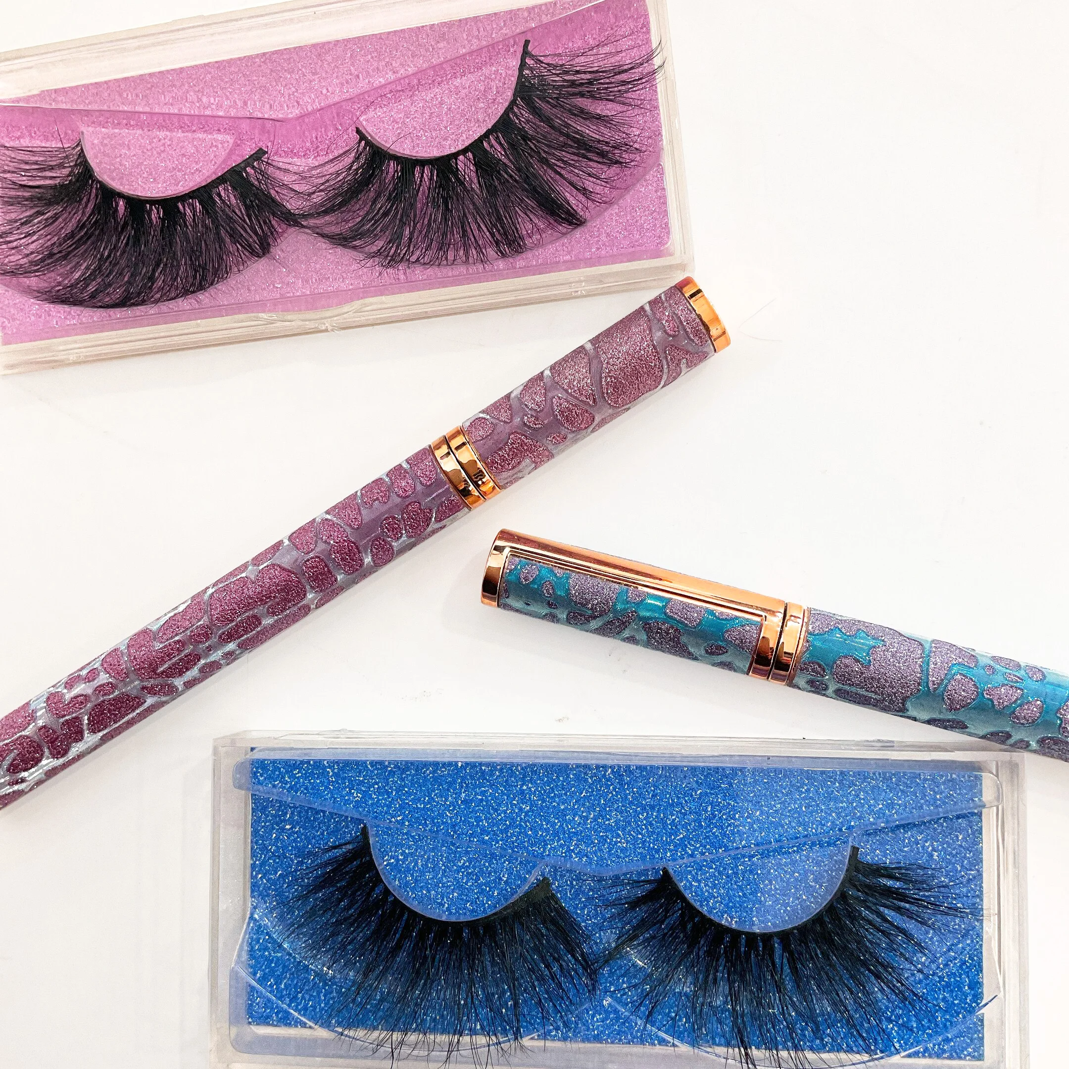 

Custom Eyelash Packaging Cruelty Free Dramatic 5D Mink Eyelashes Wholesale Private Label 25mm Eyelashes, Black