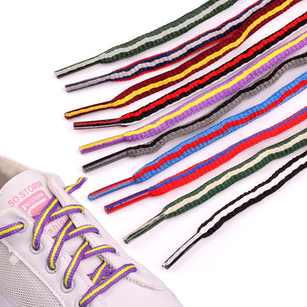 

[22] New two-color wavy style casual board shoes running shoes sneakers boots universal stripe semicircle LACES