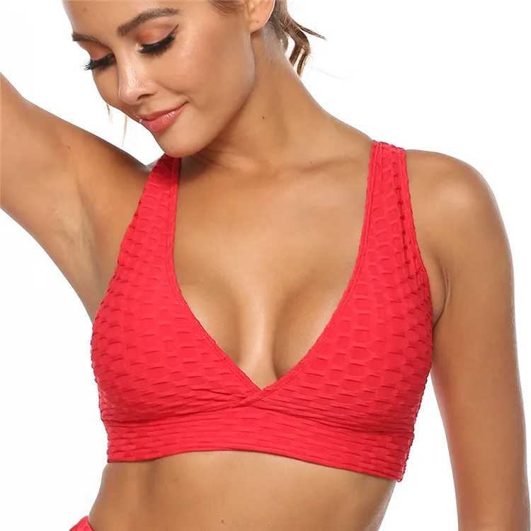 

Jacquard bubble sports bra fitness leisure Yoga Hot sexy bra sports bra girls
