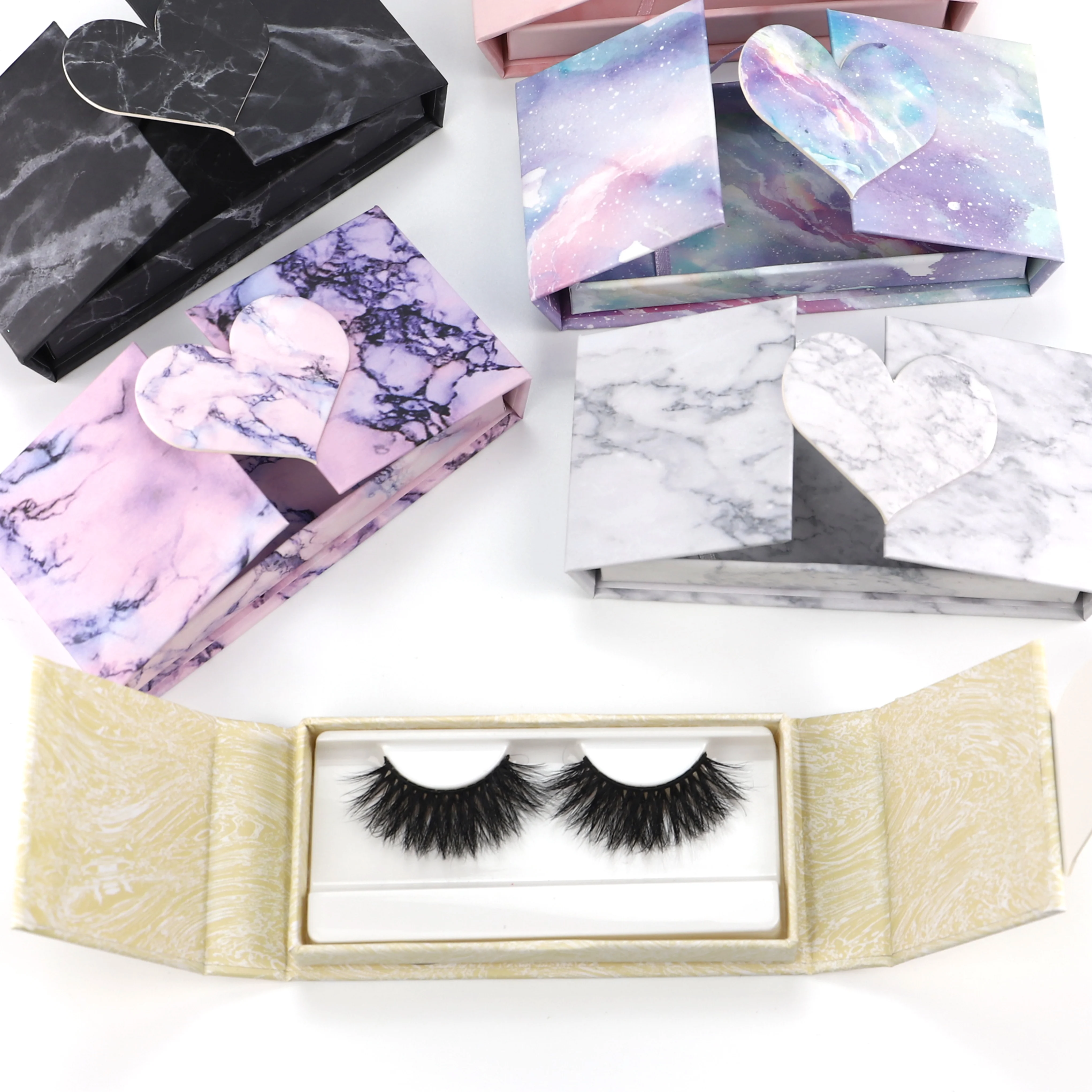 

2021 wholesale 3D new style empty lash boxes 5d mink lashes vendor with packaging