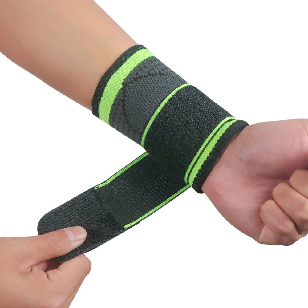 

Pressurized Straps Fitness Wristband Crossfit Gym Weight Lifting Wrist Support Brace Bandage Hand Wraps, Green or custom color