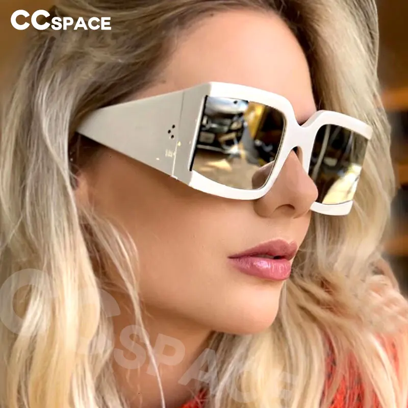 

47327 Big Frame Wide Leg Rivet Square Sunglasses Men Women Fashion UV400 Glasses