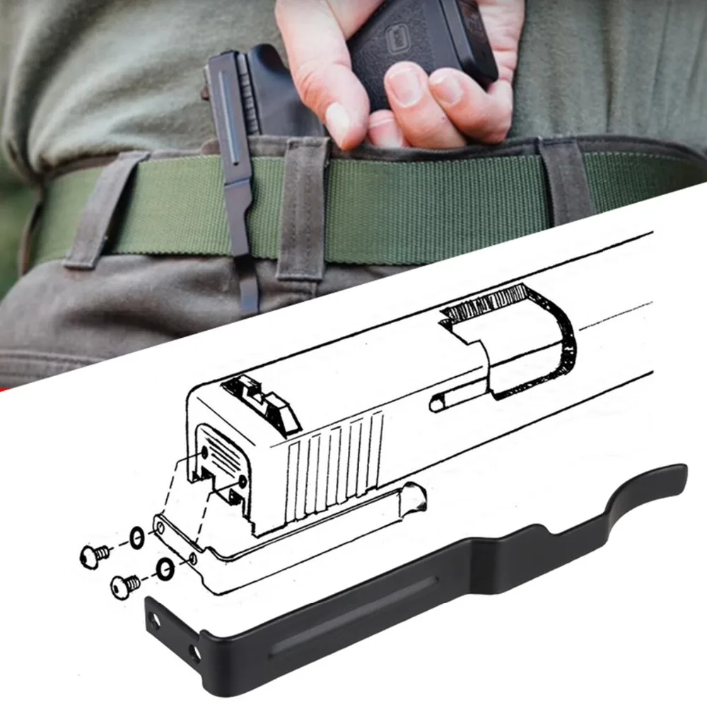 

Concealed Gun Belt Clip for Glock Slide Holster Glock 17 19 22 23 24 25 26 27 28 30S 31 32 33 34 35 36 Carry Pistol Clip Slides