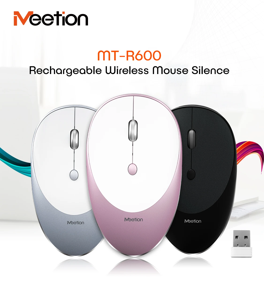 Meetion R600 Rechargeable Space Gray Wireless Mouse
