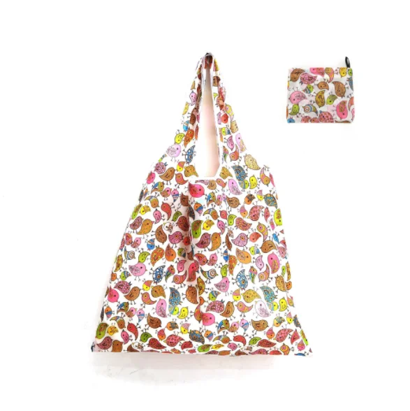 

Wholesale Fashion Eco-friendly Pouch Foldable Reusable Folding Polyester Shopping Bag, Customized color