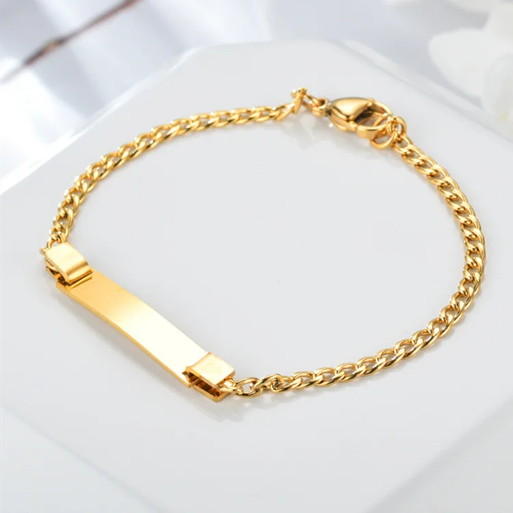 

Gold Bracelet Baby Bracelet Personalized ID Boy Girl Bracelet
