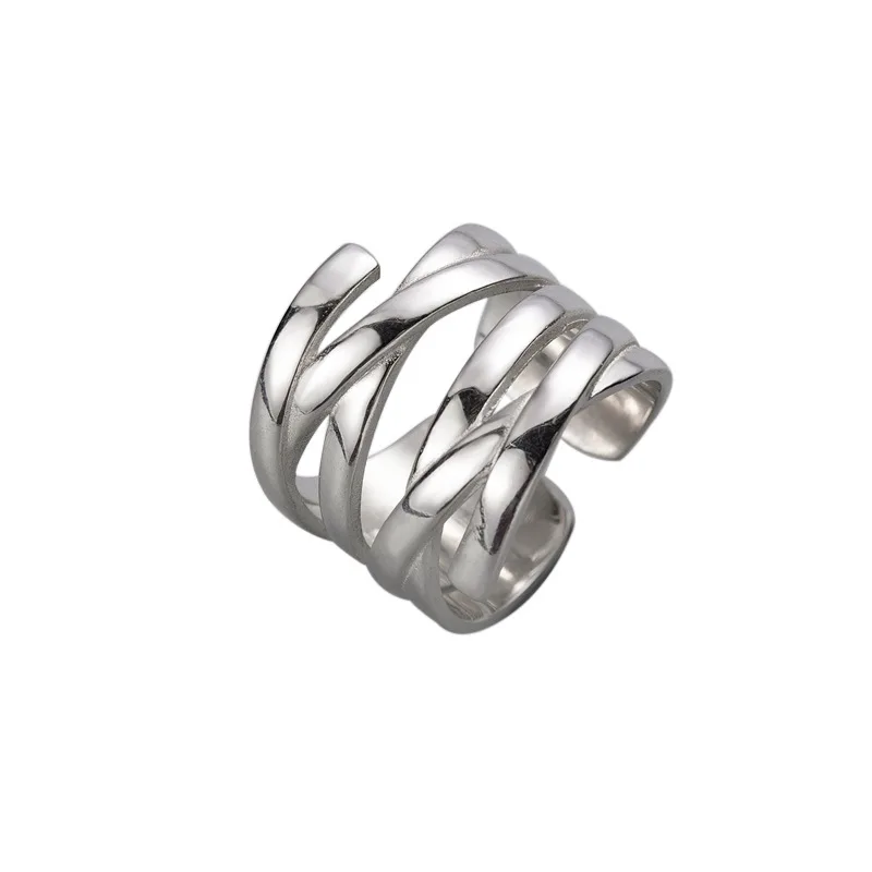 

New adjustable style unisex multiple layers winding gold silver ring
