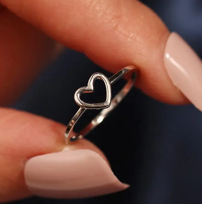 

Fashion Gold Silver Color Heart Shaped For Woman Wedding Ring
