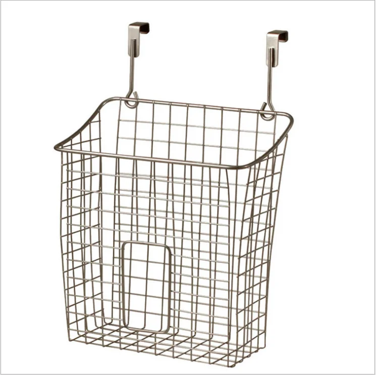 

Support full inspection 551-12 kitchen manager black metal grid wire storage basket on cabinet door with hook