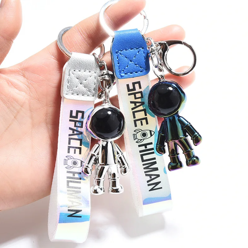 

Cool Women Bag Pendants Jewelry Four Colors Robot Shaped Key Rings Chain Metal Space Robot Bag Car Pendants Keychains