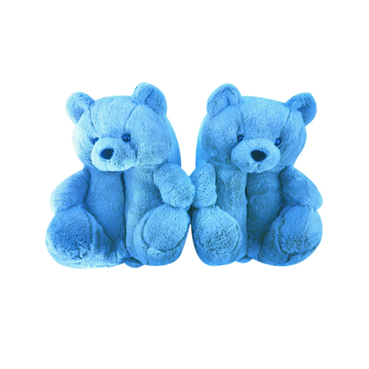 

Quality And Quantity Assured Cheap Cute Animal Motifs Plush Bear Slippers For Kepp Warm, Customized color