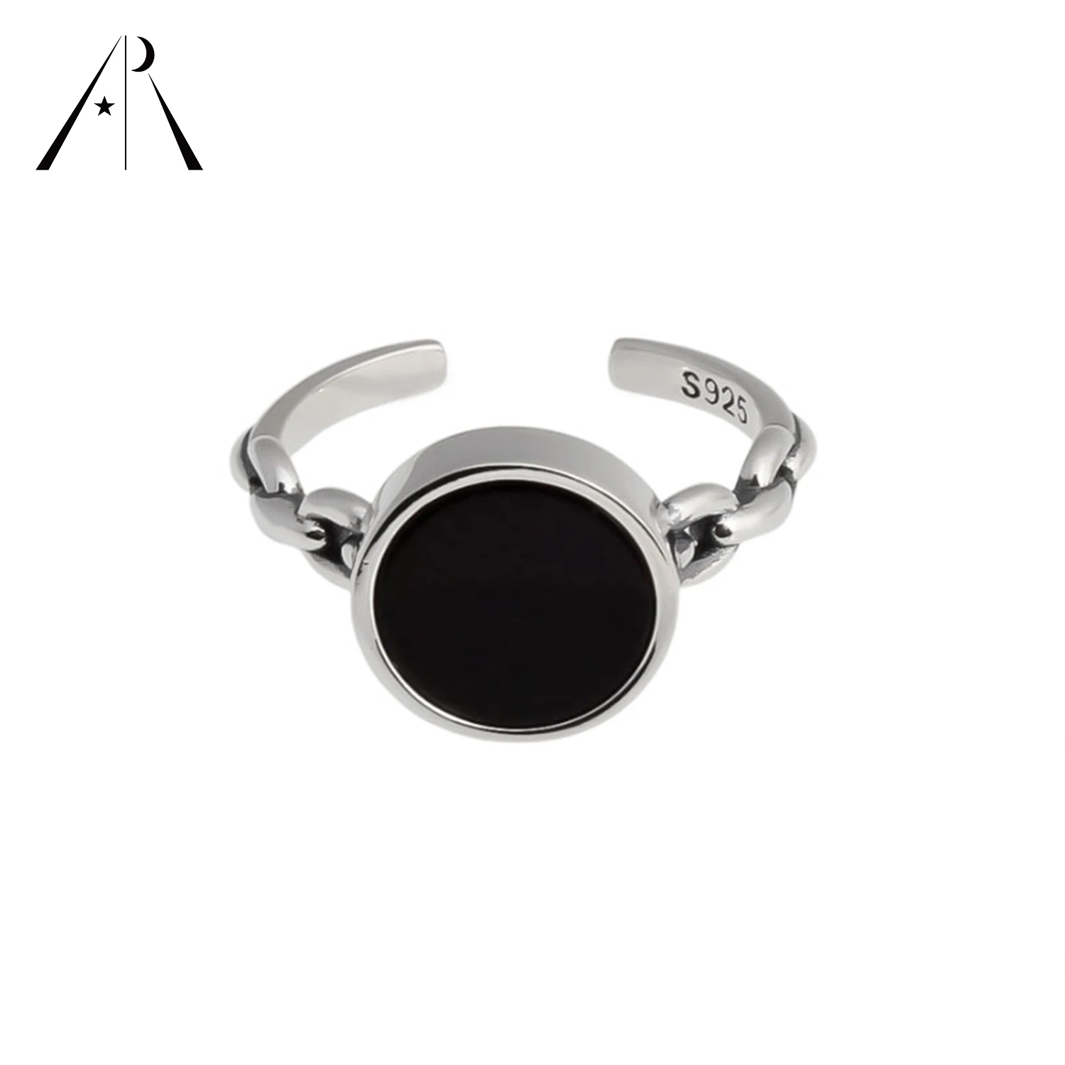 

Factory wholesale Hot Selling noble black agate elegant female adjustable size cheap ring