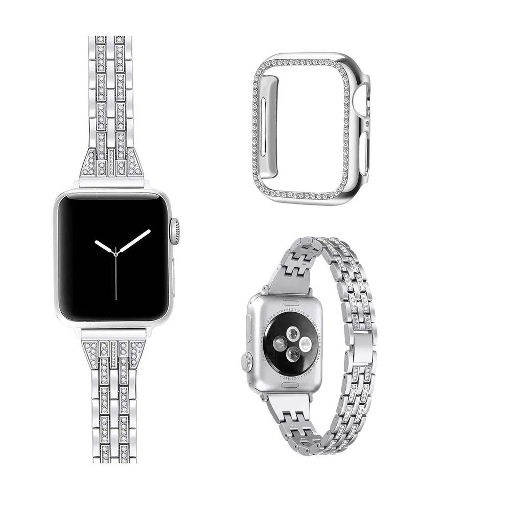 

Wholesale Fashion Jewelry Stainless Steel Watch bank For Apple Watch 38/40/41/42/44/45MM Replacement Smart Watch Strap, Black, silver, rose gold, gold, pink