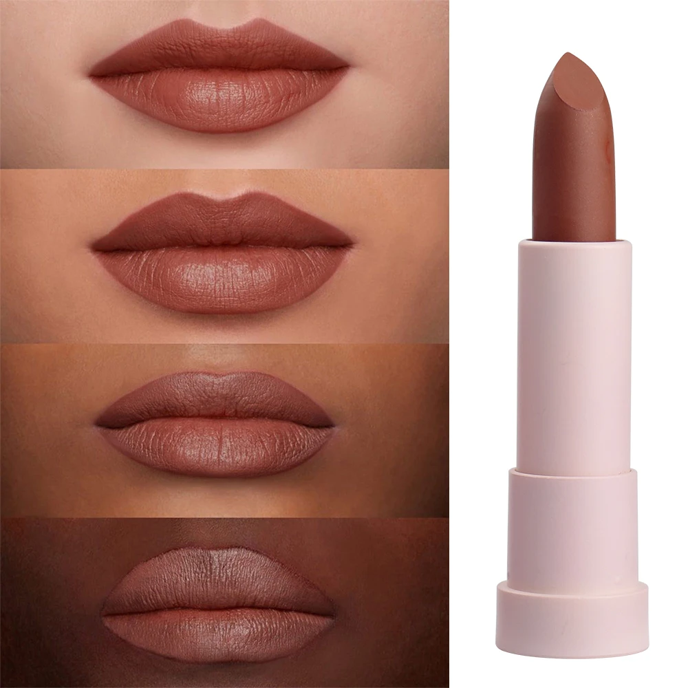 

Low Moq Private Label Lipstick Custom logo 14 Shades Long Lasting Cream Lipstick Vegan Nude Matte Lipstick