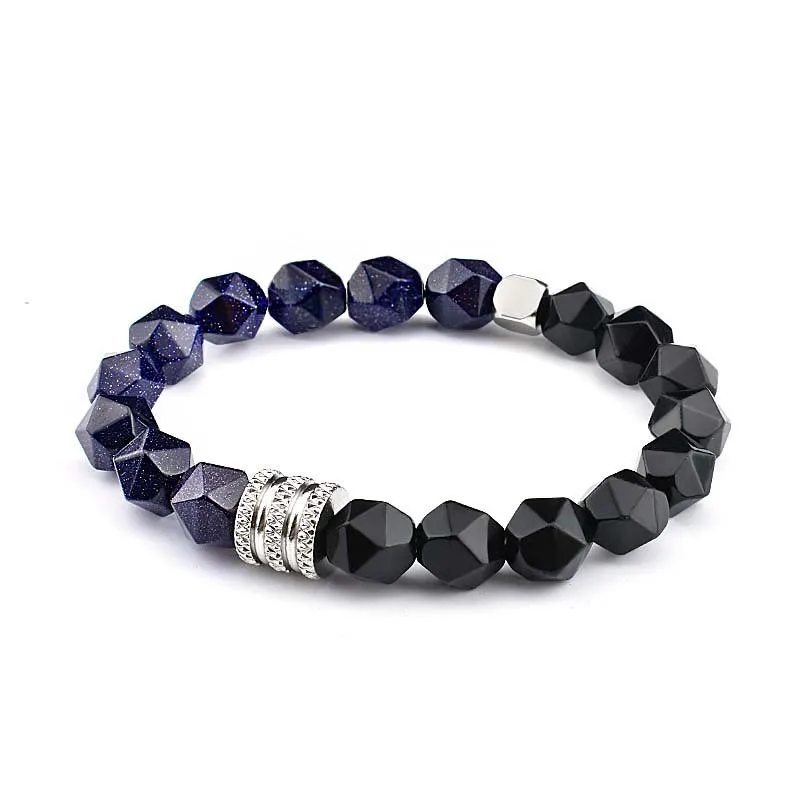 

Top Sale Tiger Eye Agate 10mm Faceted Stone Bracelet Stainless Steel Lucky Men's Beaded Natural Stone Bracelet, Picture